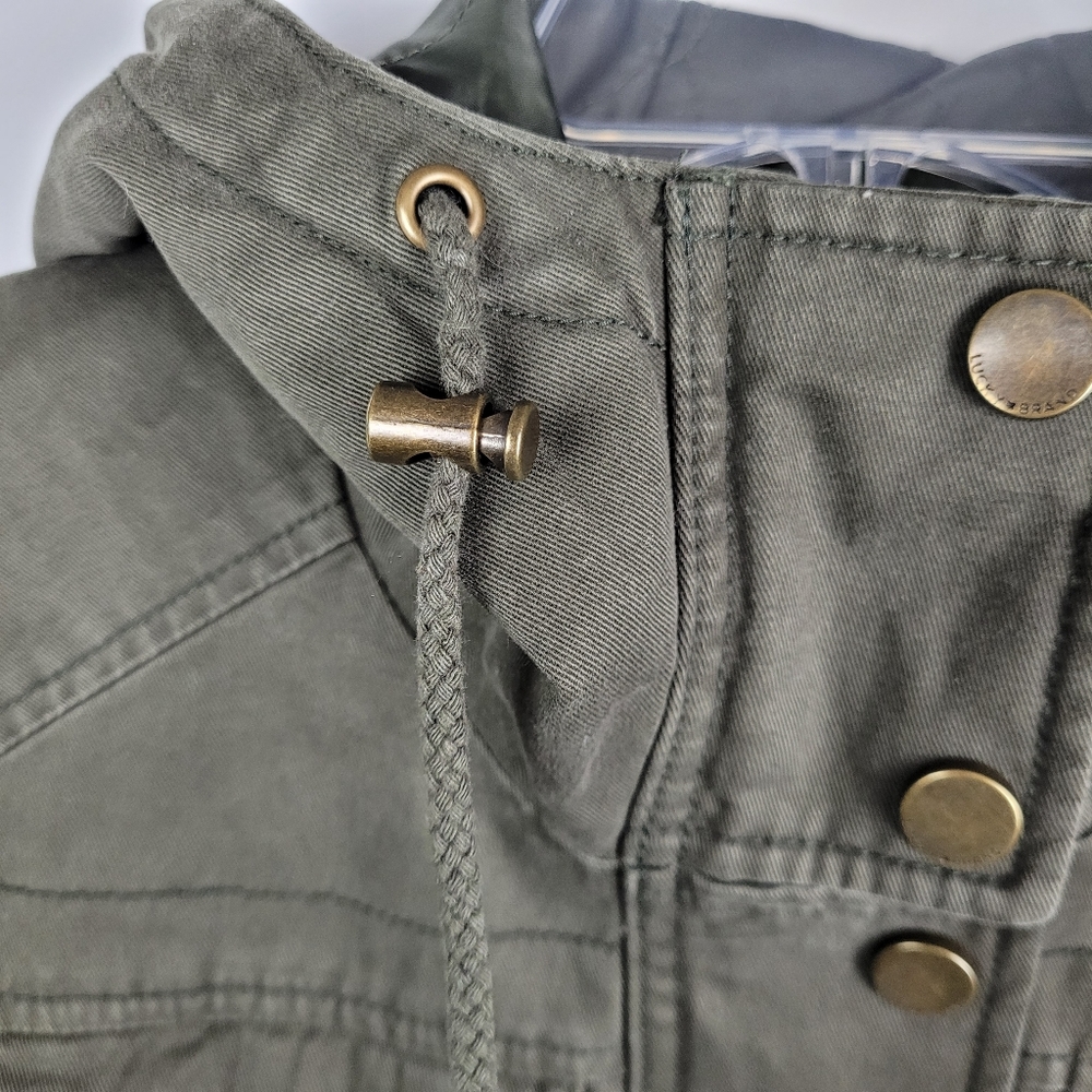 LUCKY BRAND Jacket Coat Green Utility Size S Military Hood Fully Lined - Picture 11 of 17